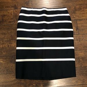 Talbots Black w/ White Stripes Pencil Skirt